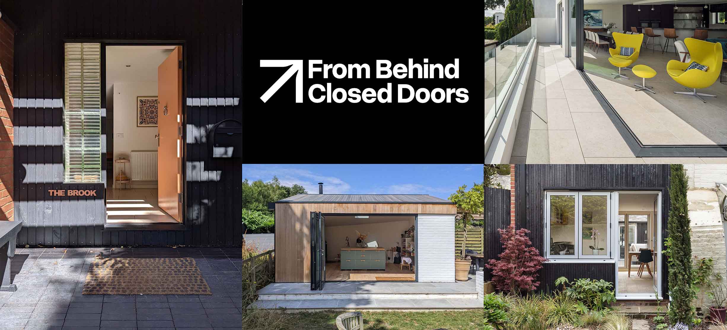 Images of open doors on various houses.